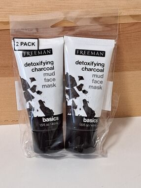 Freeman Detoxifying Charcoal Mud Face Mask (2 Pack) 1.5 FL.OZ New